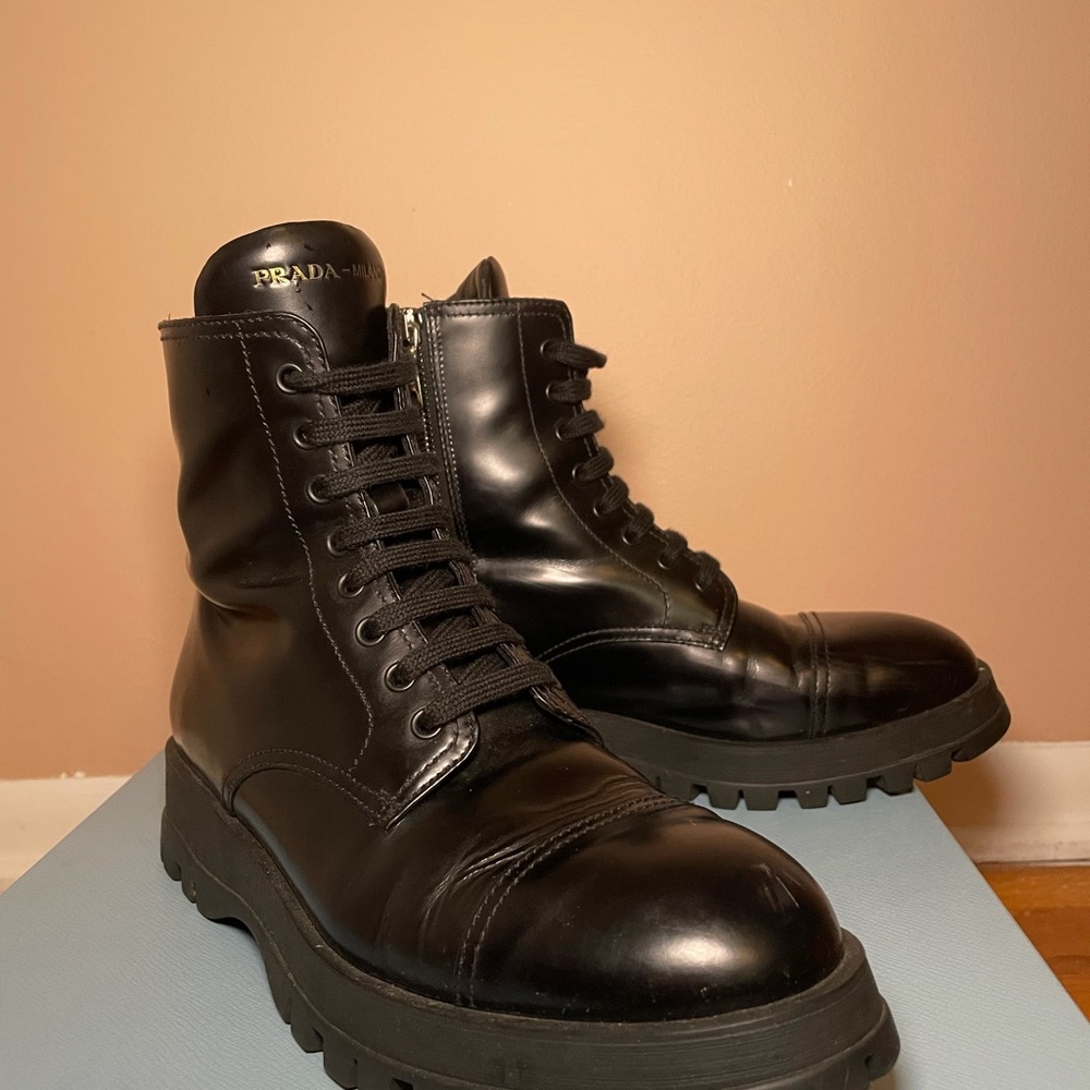 Prada Black Combat Boots